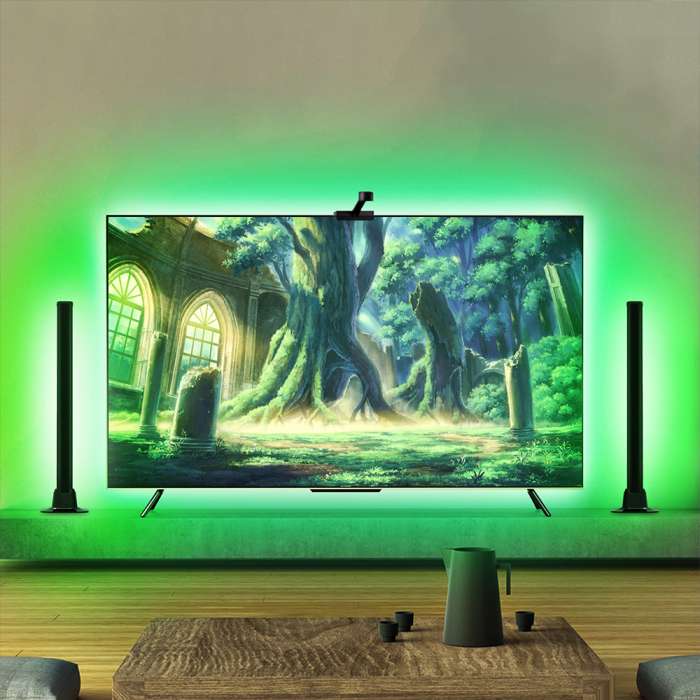 TV-bakgrundsbelysning med ljusramp 440 mm kamera 3,8 meter lång