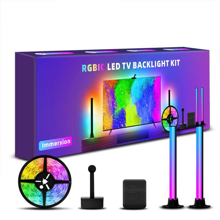 TV-bakgrundsbelysning med ljusramp 440 mm kamera 3,8 meter lång