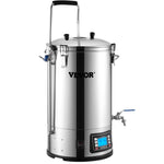 30L VEVOR elektriskā alus brūvēšanas sistēma, 200–2500W, 25–100°C, ar auto/manuālo režīmu, taimeri, cirkulācijas sūkni un receptes atmiņu, 220V