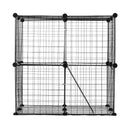 VEVOR liels divstāvu metāla stiepļu kaķu voljers 71 × 71 × 71 cm ar rampu un regulējamu atpūtas platformu, piemērots lietošanai telpās un ārā maziem dzīvniekiem, melnā krāsā