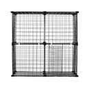 VEVOR liels divstāvu metāla stiepļu kaķu voljers 71 × 71 × 71 cm ar rampu un regulējamu atpūtas platformu, piemērots lietošanai telpās un ārā maziem dzīvniekiem, melnā krāsā