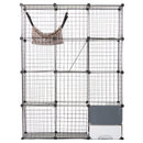 VEVOR liels 4-stāvu kaķu būris 104 x 36 x 140 cm metāla stieples būris ar šūpuļkrēslu