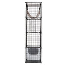 VEVOR liels 4-stāvu kaķu būris 104 x 36 x 140 cm metāla stieples būris ar šūpuļkrēslu