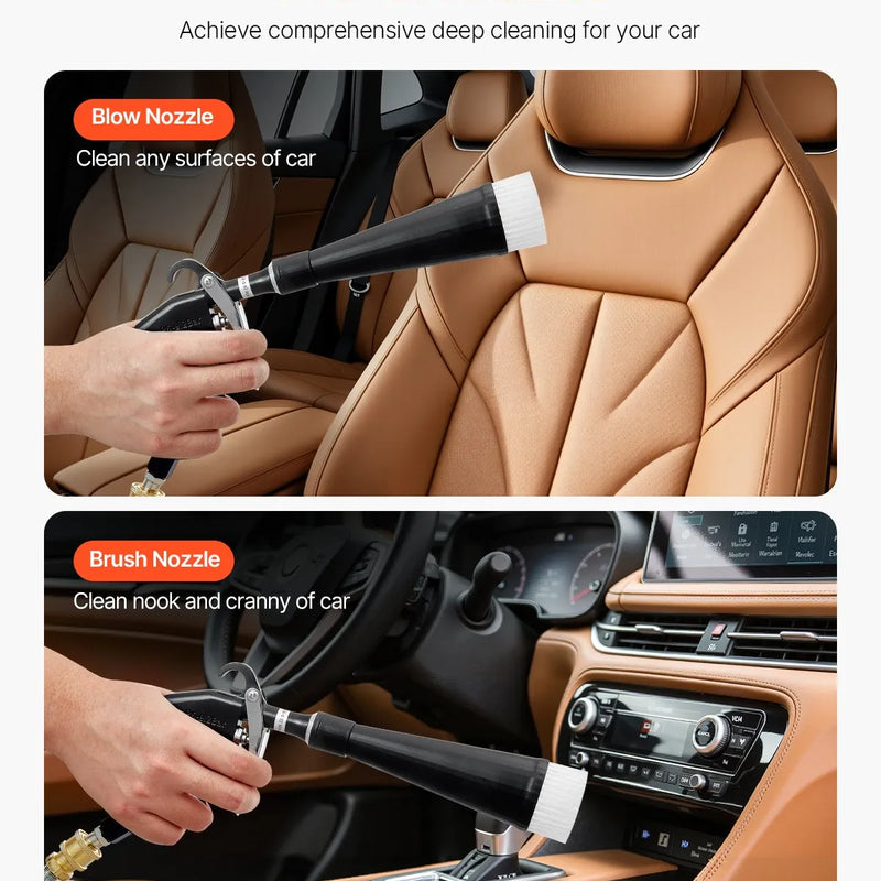 VEVOR augstspiediena auto tīrīšanas pistole, 6–9,2 bar, ar 2 sprauslām, 360° rotējošu uzgali un 1/4 NPT savienojumu