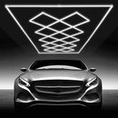 VEVOR kvadrātveida LED garāžas apgaismojums, 88 000 lm, 14 sekciju spilgts apgaismojums auto detaļu darbnīcām, 4840 x 2433 x 42 mm, auksti balta gaisma 6500K