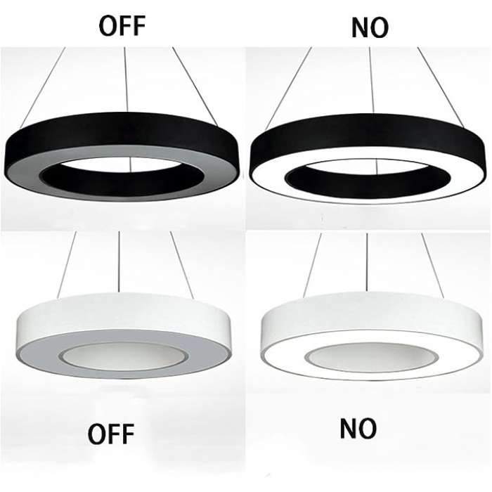 Led Round Ceiling Panel Black 600mm 52W (6200Lm) With Remote Control And Application
