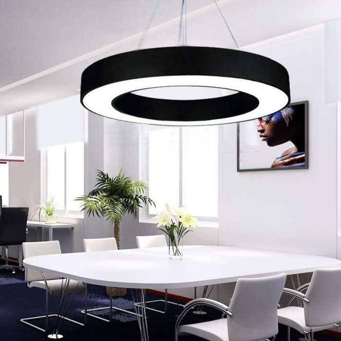 Led Round Ceiling Panel Black 600mm 52W (6200Lm) With Remote Control And Application