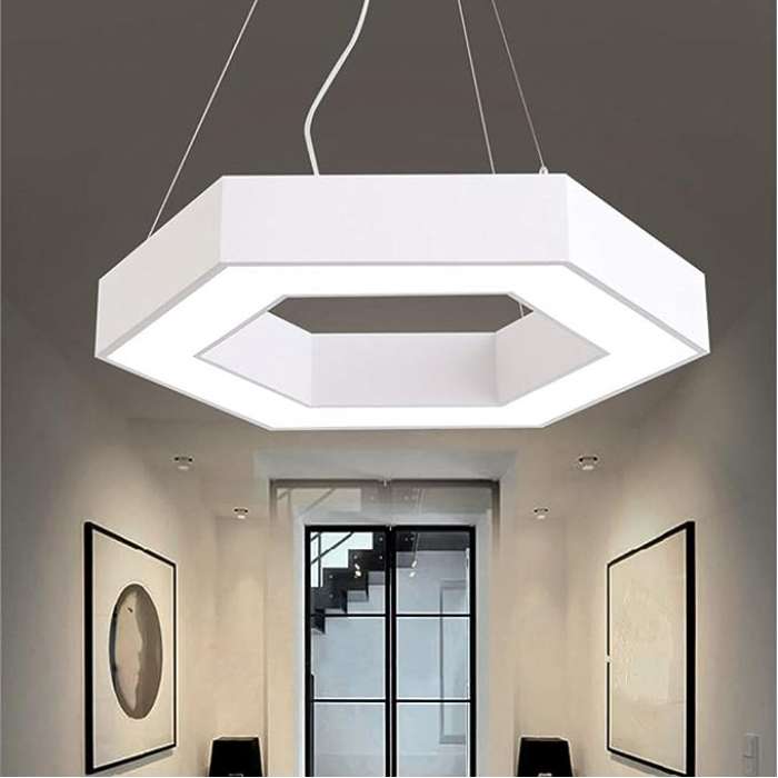 Hexagonal LED Ceiling Panel White 600mm 52W (6200Lm) With Remote Control And Application