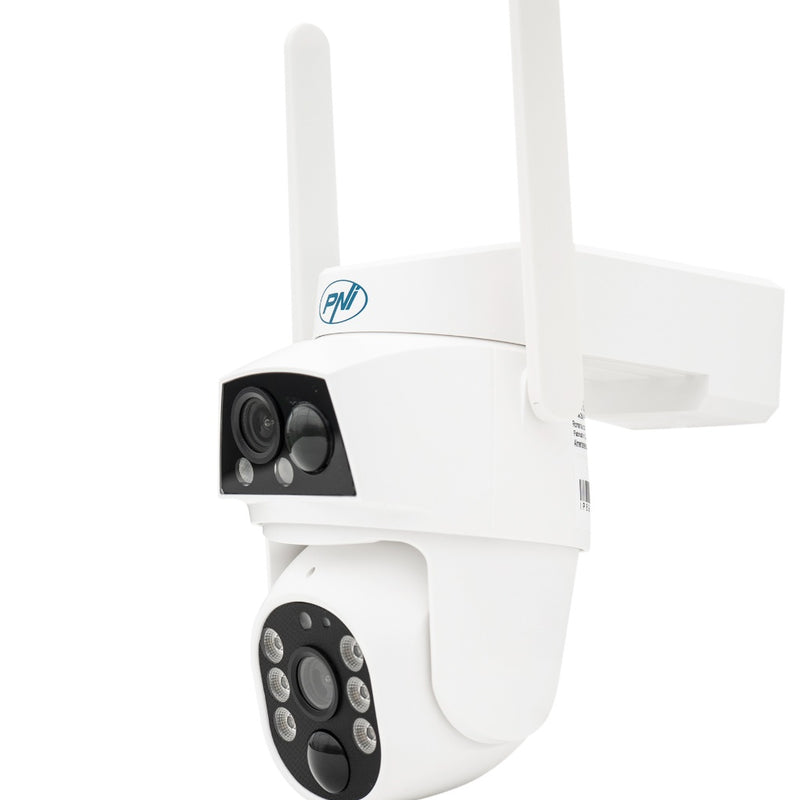 Камера видеонаблюдения PNI IP794 с Wi-Fi, PTZ, двумя объективами 2Мп + 2Мп, солнечной панелью 5,5Вт, аккумулятором 8000мАч.