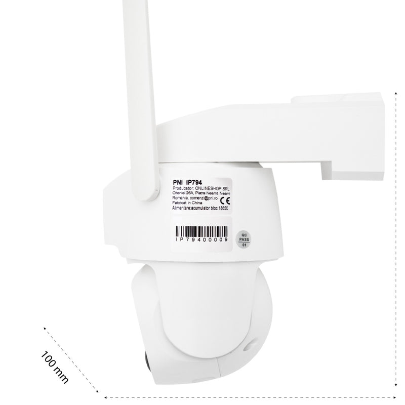 Камера видеонаблюдения PNI IP794 с Wi-Fi, PTZ, двумя объективами 2Мп + 2Мп, солнечной панелью 5,5Вт, аккумулятором 8000мАч.