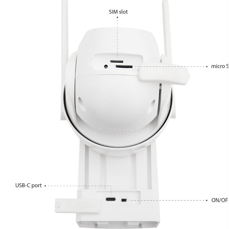 Камера видеонаблюдения PNI IP794 с Wi-Fi, PTZ, двумя объективами 2Мп + 2Мп, солнечной панелью 5,5Вт, аккумулятором 8000мАч.