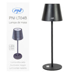 PNI LED desk lamp, 2.5 W, 1200 mAh battery, USB-C charging, 150 lm, warm white 3000 K, black