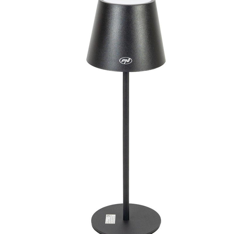 PNI LED desk lamp, 2.5 W, 1200 mAh battery, USB-C charging, 150 lm, warm white 3000 K, black