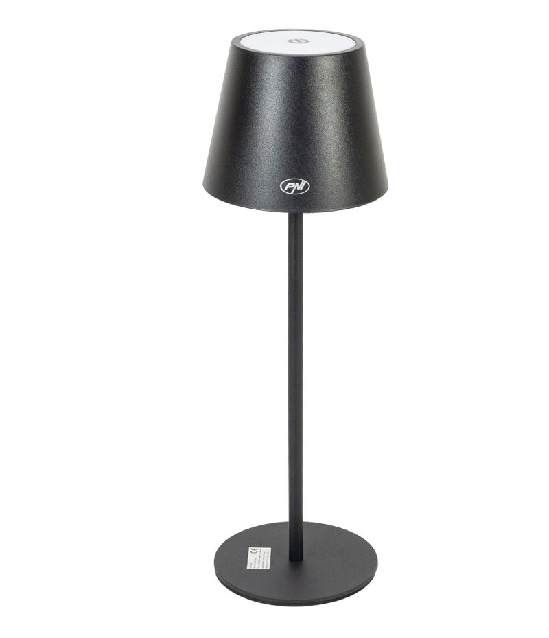 PNI LED desk lamp, 2.5 W, 1200 mAh battery, USB-C charging, 150 lm, warm white 3000 K, black