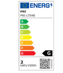 PNI LED desk lamp, 2.5 W, 1200 mAh battery, USB-C charging, 150 lm, warm white 3000 K, black