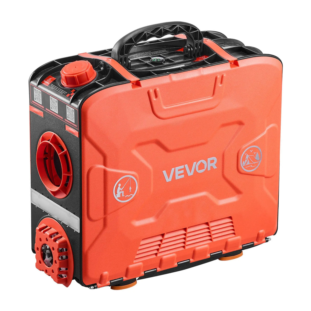 VEVOR 8 kW pārnēsājams dīzeļdegvielas gaisa sildītājs ar 12 V barošanu, integrētu konstrukciju, Bluetooth lietotnes vadību, tālvadības pulti un LCD ekrānu, 4,5 L degvielas tvertni, piemērots automašīnām, busiem, kemperiem un garāžām
