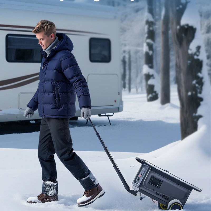 VEVOR portatīvais dīzeļsildītājs 8 kW, DC 12V ar Bluetooth lietotni, tālvadības pulti un LCD ekrānu, integrētā konstrukcija ar ratiņu dizainu un 5 L degvielas tvertni kravas auto, furgoniem, kemperiem un treileriem