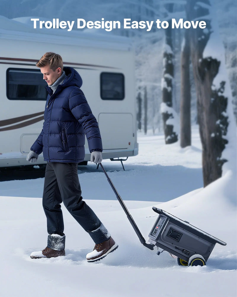 VEVOR portatīvais dīzeļsildītājs 8 kW, DC 12V ar Bluetooth lietotni, tālvadības pulti un LCD ekrānu, integrētā konstrukcija ar ratiņu dizainu un 5 L degvielas tvertni kravas auto, furgoniem, kemperiem un treileriem