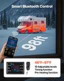 Dīzeļsildītājs 8 kW, 220V un 12/24 V, pārnēsājams viss vienā gaisa sildītājs ar Bluetooth vadību, tālvadības pulti, LCD ekrānu un 5 l degvielas tvertni, piemērots kravas automašīnām, furgoniem, kemperiem un garāžām