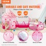 VEVOR 3 in 1 Bērnu Spēļu Telts ar Tuneli Meitenēm, Zēniem, Bērniem un Mazulim, Iekštelpu/Āra Pop-Up Spēļu Māja ar Pārnēsāšanas Somu un Siksnām