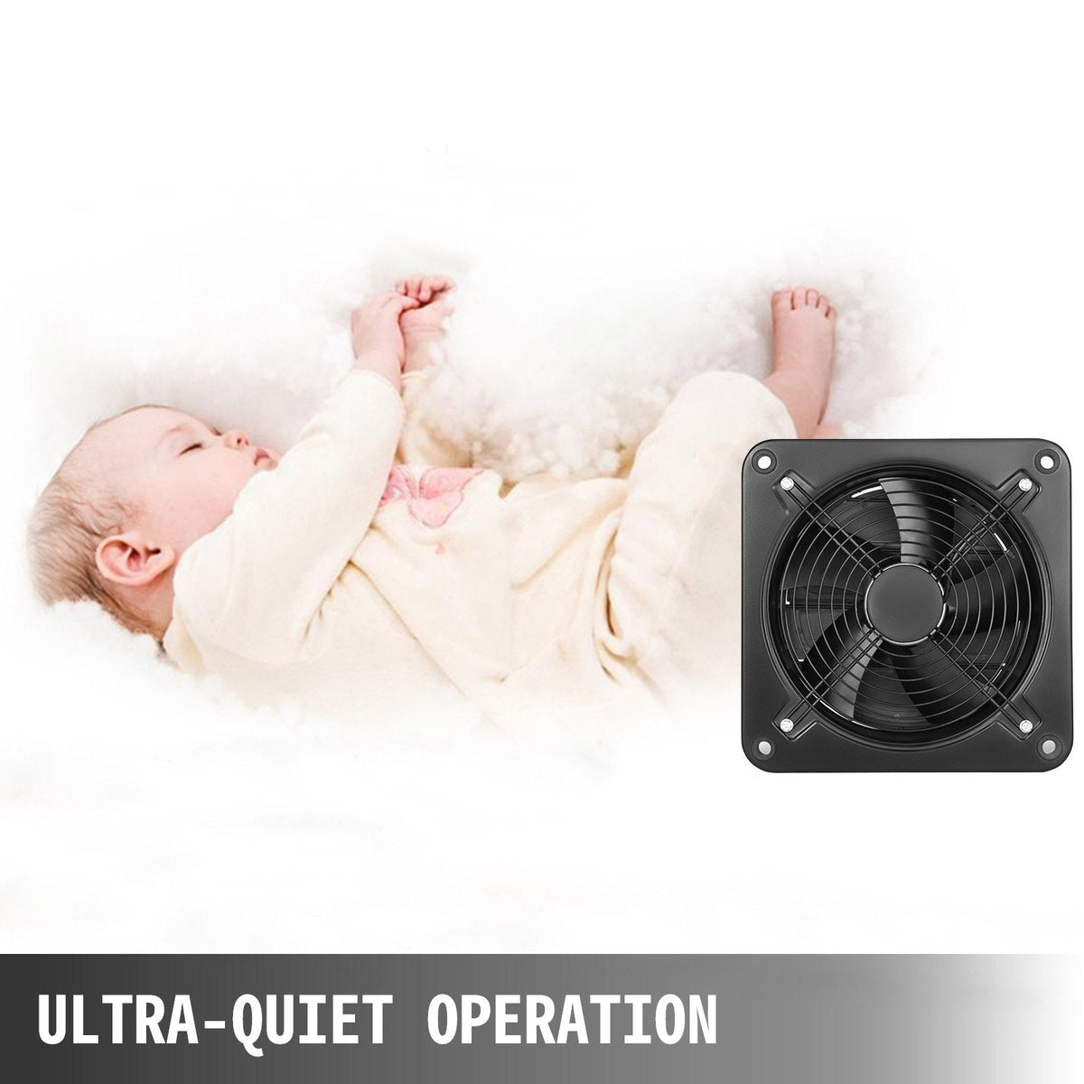 VEVOR 12 collu industriālais ventilācijas izplūdes ventilators ar metāla asiālo dizainu (300MM/12 collas)