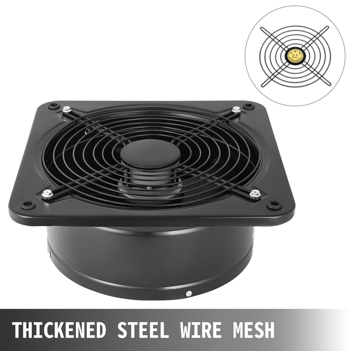 VEVOR 12 collu industriālais ventilācijas izplūdes ventilators ar metāla asiālo dizainu (300MM/12 collas)