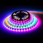 Цена за 1 м, 18 Вт/м, 60 светодиодов, чёрная печатная плата, IP20, WS2812B, «Smart LED Pixel», светодиодная лента, 5 В