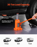 VEVOR Hidrauliskais pudeles domkrats 30 tonnas Manuāls augstais pacēlums automobiļu remonta darbnīcām