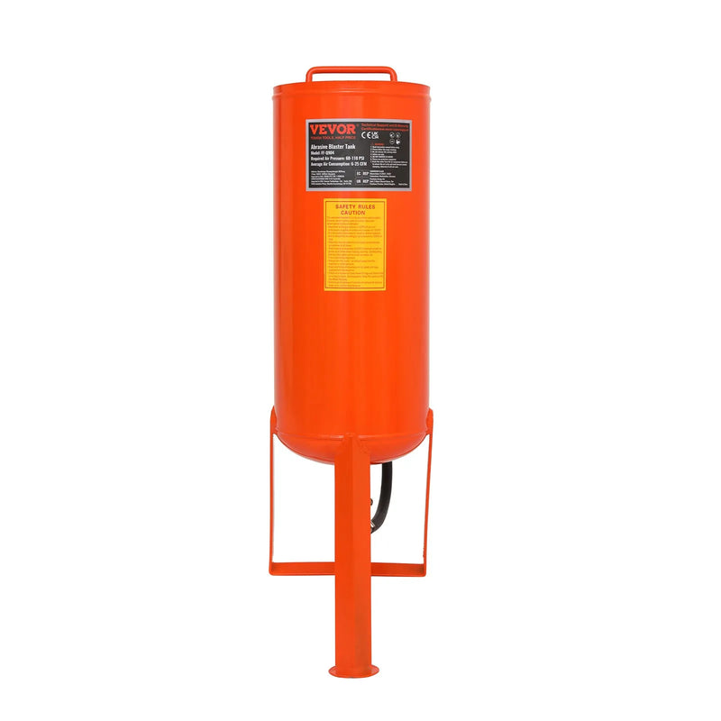 VEVOR 37,9 l smilšu strūklas iekārta, 4,1–7,6 bar, ar 2 uzgaļiem un 228,6 cm šļūteni