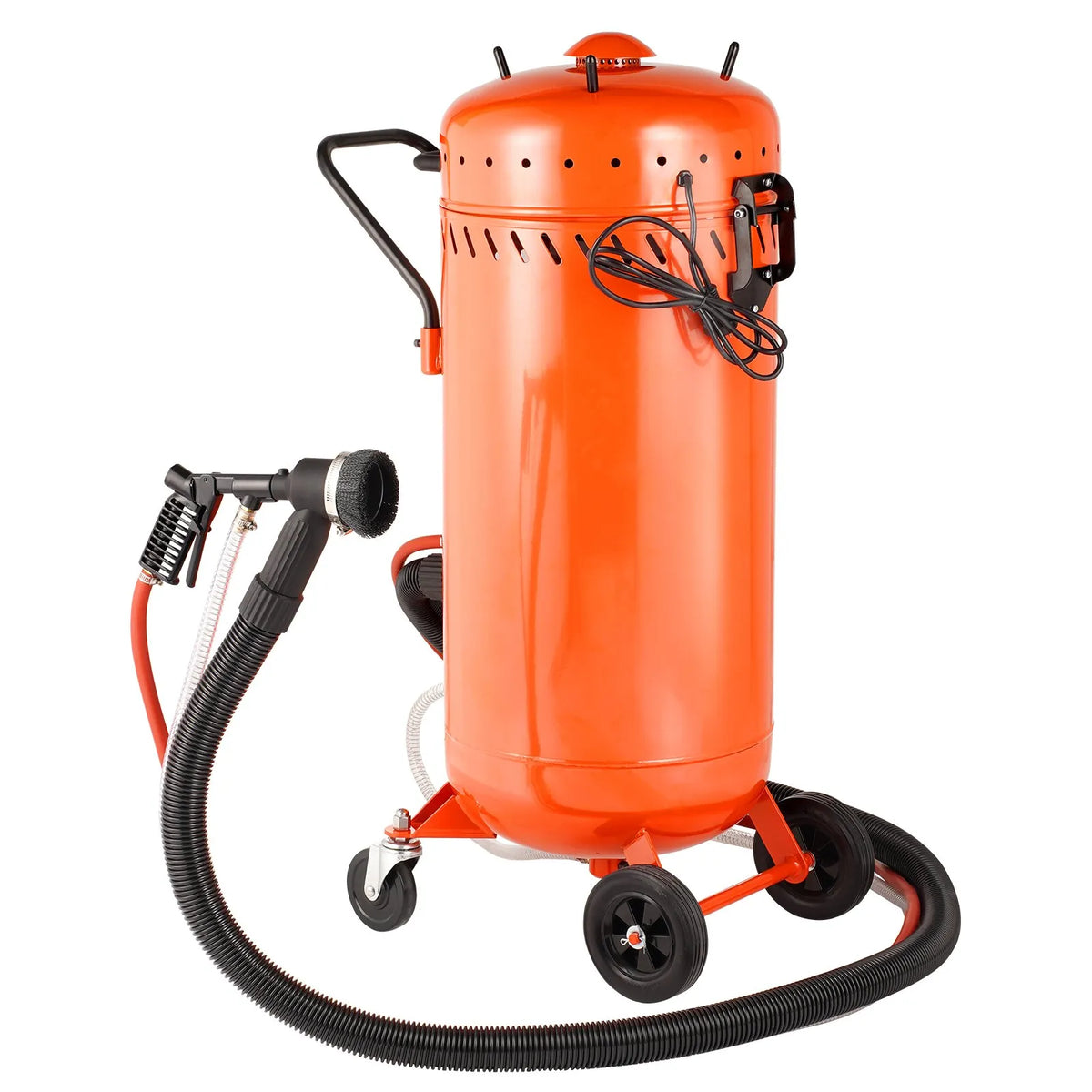 VEVOR 106 l vakuuma smilšu strūklas iekārta ar 1200 W putekļu savākšanas sistēmu un abrazīva recirkulāciju, 4,1–7,6 bar smagās klases smilšu strūklas iekārta