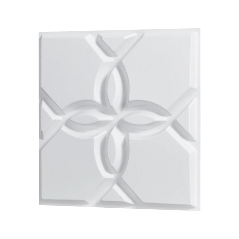 VEVOR 3D sienas paneļi, 33 gab., PVC minimālisma ziedu dizaina flīzes, 300 × 300 mm, kopējais pārklājums 3,0 m², akcenta sienas dekors interjeram griestiem, guļamistabai, viesistabai un spēļu telpai, matēti baltā krāsā