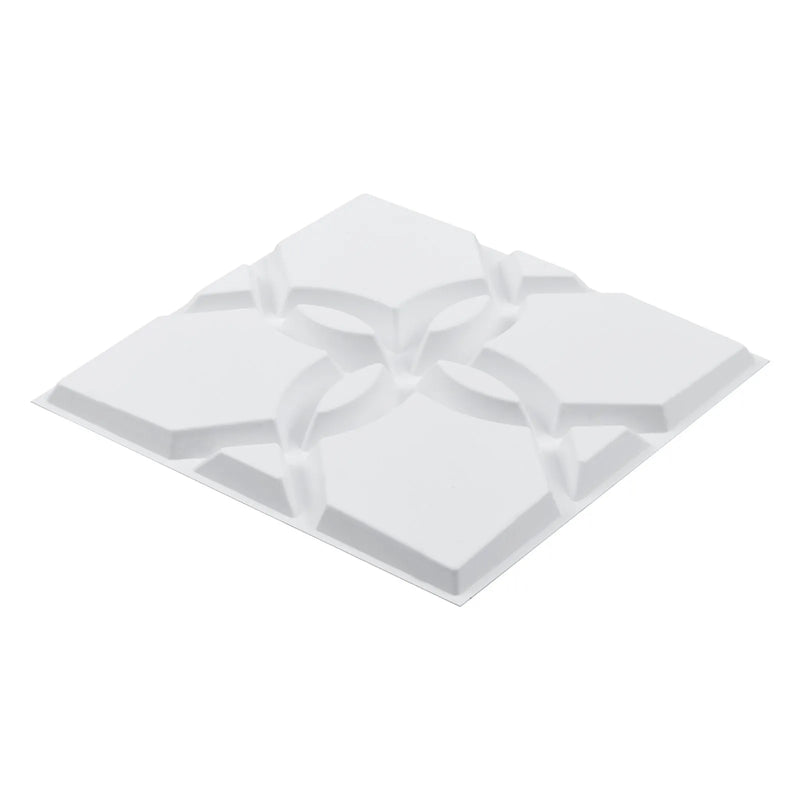 VEVOR 3D sienas paneļi, 33 gab., PVC minimālisma ziedu dizaina flīzes, 300 × 300 mm, kopējais pārklājums 3,0 m², akcenta sienas dekors interjeram griestiem, guļamistabai, viesistabai un spēļu telpai, matēti baltā krāsā