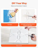 VEVOR 3D sienas paneļi, 33 gab., PVC minimālisma ziedu dizaina flīzes, 300 × 300 mm, kopējais pārklājums 3,0 m², akcenta sienas dekors interjeram griestiem, guļamistabai, viesistabai un spēļu telpai, matēti baltā krāsā