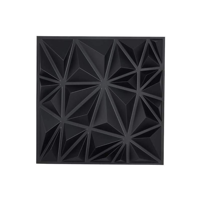 VEVOR 3D sienas paneļi, 33 gab., PVC minimālisma romba dizaina flīzes, 300 × 300 mm, kopējais pārklājums 3 m², akcenta sienas dekors interjeram griestiem, guļamistabai, viesistabai un spēļu telpai, matēti melnā krāsā