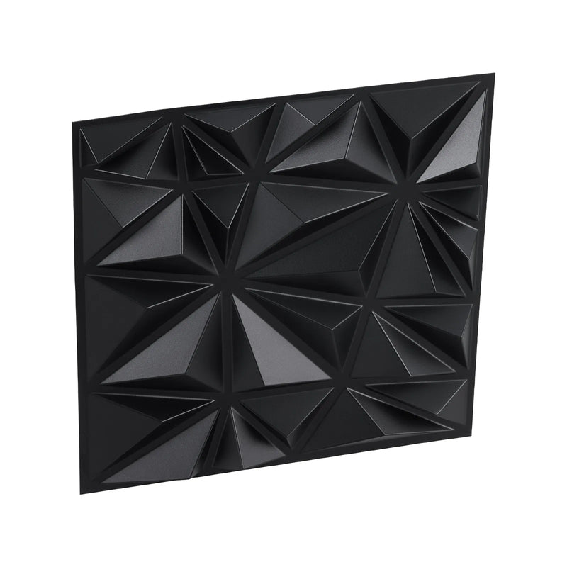 VEVOR 3D sienas paneļi, 33 gab., PVC minimālisma romba dizaina flīzes, 300 × 300 mm, kopējais pārklājums 3 m², akcenta sienas dekors interjeram griestiem, guļamistabai, viesistabai un spēļu telpai, matēti melnā krāsā