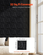 VEVOR 3D sienas paneļi, 33 gab., PVC minimālisma romba dizaina flīzes, 300 × 300 mm, kopējais pārklājums 3 m², akcenta sienas dekors interjeram griestiem, guļamistabai, viesistabai un spēļu telpai, matēti melnā krāsā