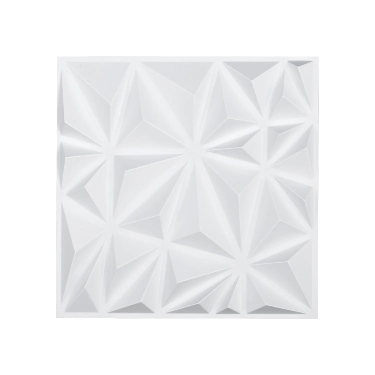 VEVOR 3D sienas paneļi, 33 gab., 300 × 300 mm PVC moderni mākslinieciskie minimālisma romba flīžu paneļi, kopējais pārklājums 3 m², akcenta sienas paneļi interjera dekoram griestiem, guļamistabai, viesistabai un spēļu istabai, matēti baltā krāsā