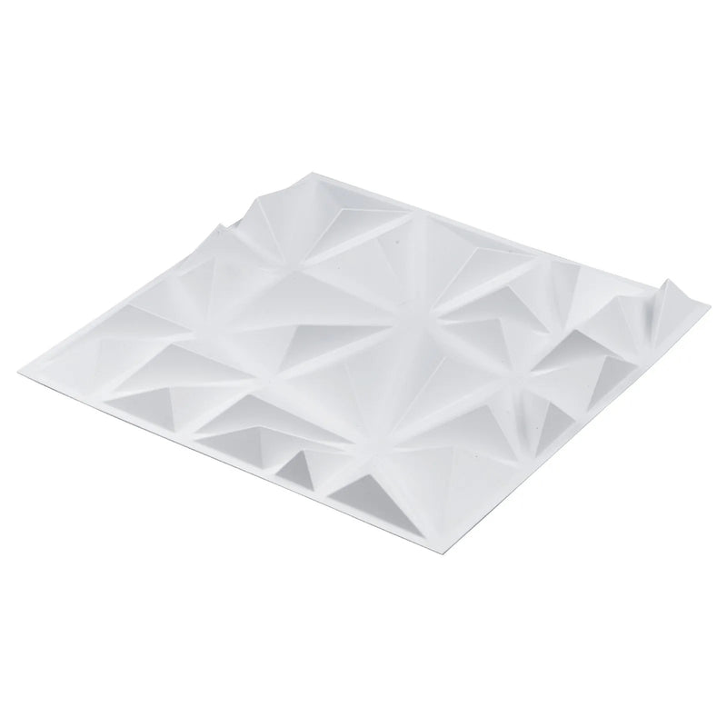 VEVOR 3D sienas paneļi, 33 gab., 300 × 300 mm PVC moderni mākslinieciskie minimālisma romba flīžu paneļi, kopējais pārklājums 3 m², akcenta sienas paneļi interjera dekoram griestiem, guļamistabai, viesistabai un spēļu istabai, matēti baltā krāsā