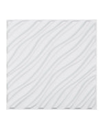 VEVOR 3D sienas paneļi, 12 gab., PVC minimālisma viļņu dizaina flīzes, 500 × 500 mm, kopējais pārklājums 3,0 m², akcenta sienas dekors interjeram griestiem, guļamistabai, viesistabai un spēļu telpai, matēti baltā krāsā
