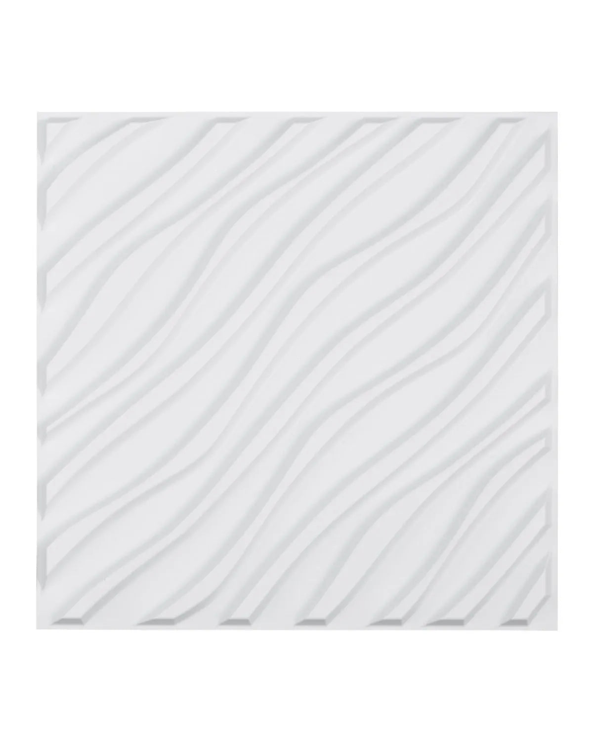 VEVOR 3D sienas paneļi, 12 gab., PVC minimālisma viļņu dizaina flīzes, 500 × 500 mm, kopējais pārklājums 3,0 m², akcenta sienas dekors interjeram griestiem, guļamistabai, viesistabai un spēļu telpai, matēti baltā krāsā