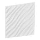 VEVOR 3D sienas paneļi, 12 gab., PVC minimālisma viļņu dizaina flīzes, 500 × 500 mm, kopējais pārklājums 3,0 m², akcenta sienas dekors interjeram griestiem, guļamistabai, viesistabai un spēļu telpai, matēti baltā krāsā
