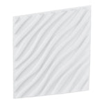 VEVOR 3D sienas paneļi, 12 gab., PVC minimālisma viļņu dizaina flīzes, 500 × 500 mm, kopējais pārklājums 3,0 m², akcenta sienas dekors interjeram griestiem, guļamistabai, viesistabai un spēļu telpai, matēti baltā krāsā