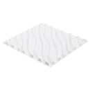 VEVOR 3D sienas paneļi, 12 gab., PVC minimālisma viļņu dizaina flīzes, 500 × 500 mm, kopējais pārklājums 3,0 m², akcenta sienas dekors interjeram griestiem, guļamistabai, viesistabai un spēļu telpai, matēti baltā krāsā