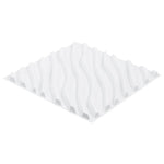 VEVOR 3D sienas paneļi, 12 gab., PVC minimālisma viļņu dizaina flīzes, 500 × 500 mm, kopējais pārklājums 3,0 m², akcenta sienas dekors interjeram griestiem, guļamistabai, viesistabai un spēļu telpai, matēti baltā krāsā