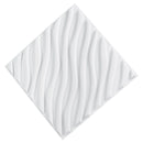 VEVOR 3D sienas paneļi, 12 gab., PVC minimālisma viļņu dizaina flīzes, 500 × 500 mm, kopējais pārklājums 3,0 m², akcenta sienas dekors interjeram griestiem, guļamistabai, viesistabai un spēļu telpai, matēti baltā krāsā