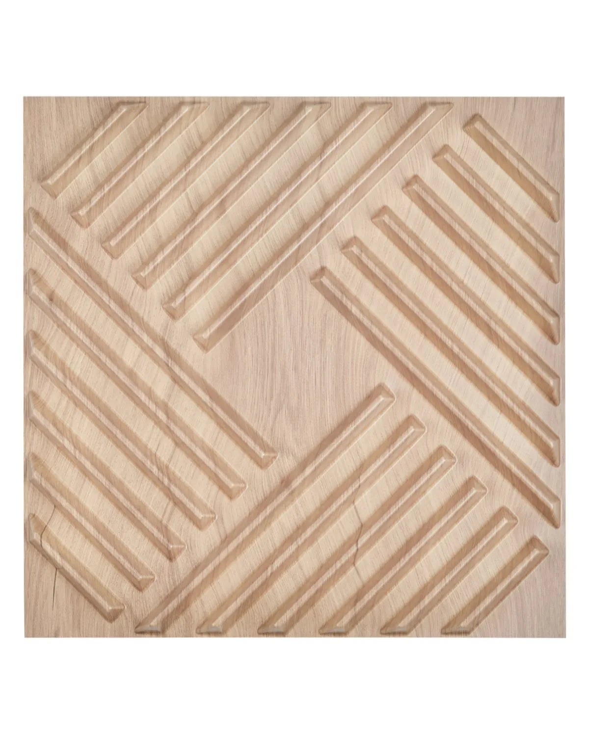 VEVOR 3D sienas paneļi, 12 gab., PVC minimālisma dizaina flīzes, 500 × 500 mm, kopējais pārklājums 3,0 m², akcenta sienas dekors interjeram griestiem, guļamistabai, viesistabai un spēļu telpai, gaiša koka tonī