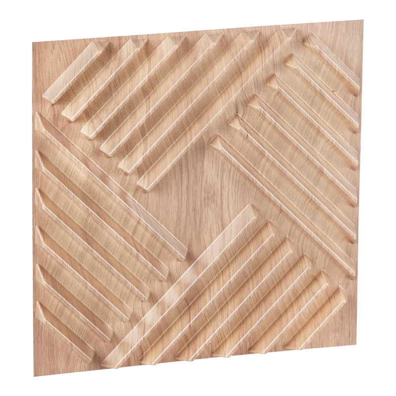 VEVOR 3D sienas paneļi, 12 gab., PVC minimālisma dizaina flīzes, 500 × 500 mm, kopējais pārklājums 3,0 m², akcenta sienas dekors interjeram griestiem, guļamistabai, viesistabai un spēļu telpai, gaiša koka tonī