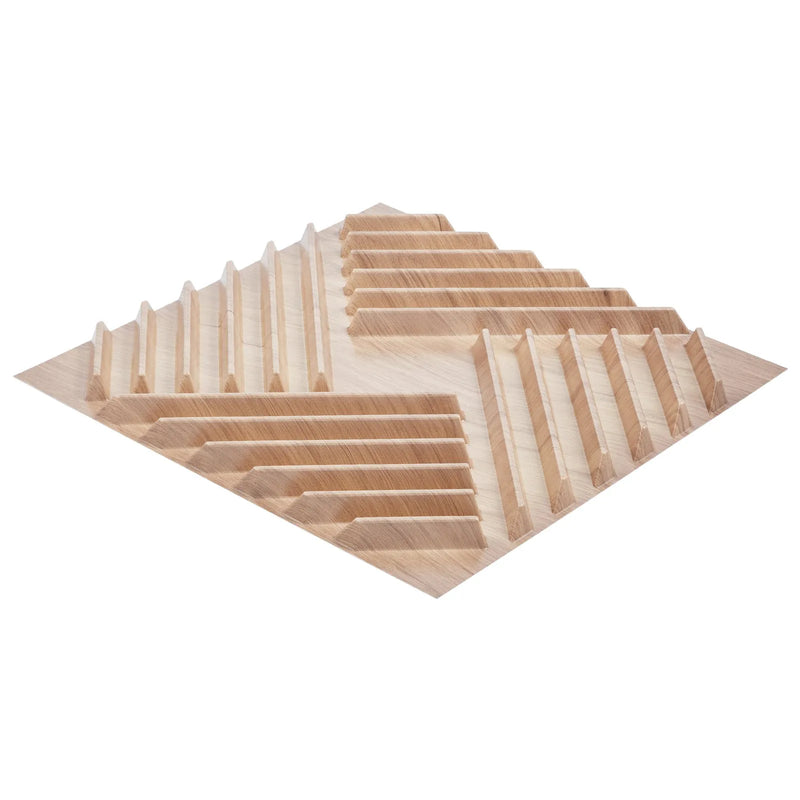 VEVOR 3D sienas paneļi, 12 gab., PVC minimālisma dizaina flīzes, 500 × 500 mm, kopējais pārklājums 3,0 m², akcenta sienas dekors interjeram griestiem, guļamistabai, viesistabai un spēļu telpai, gaiša koka tonī