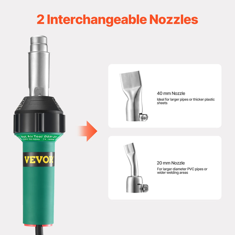 VEVOR Karstā Gaisa Līmēšanas Rīks 1600W PVC TPO Vinila Siltuma Pistole un 5 Piederumi