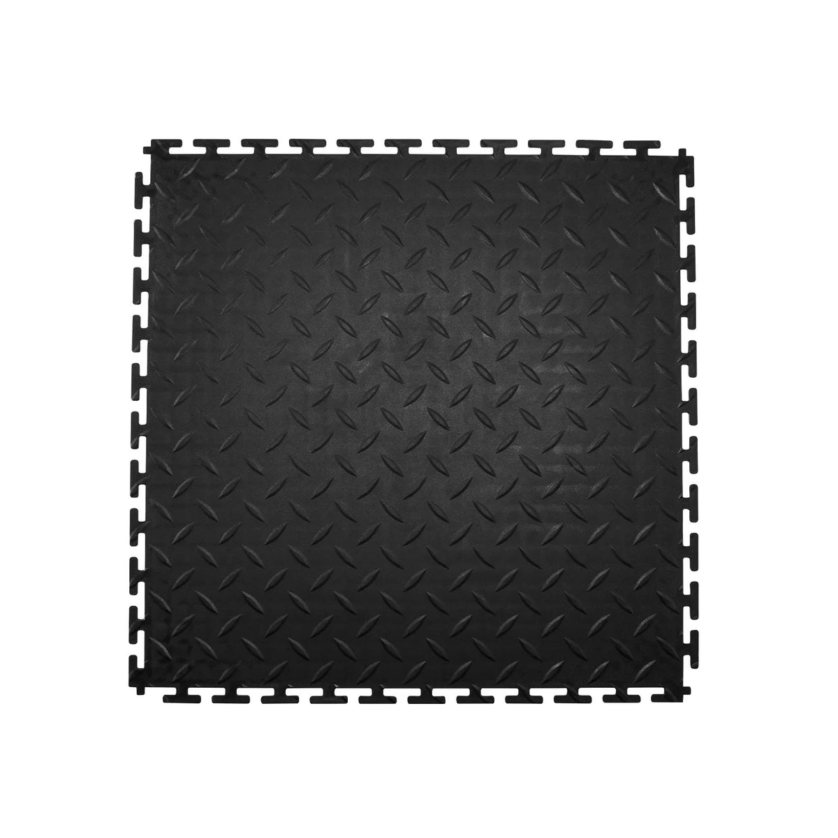 VEVOR savienojamas garāžas grīdas flīzes 513 × 513 × 5 mm, 16 gab., neslīdoši PVC paklāji ar rombveida reljefu, melnas